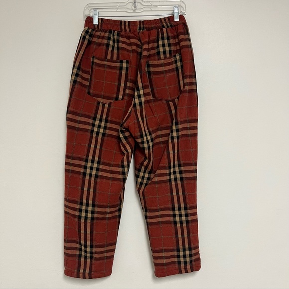Encore One Small Plaid Pants Slacks Pull On Thick Warm Cozy Elastic Lagenlook - Picture 3 of 4